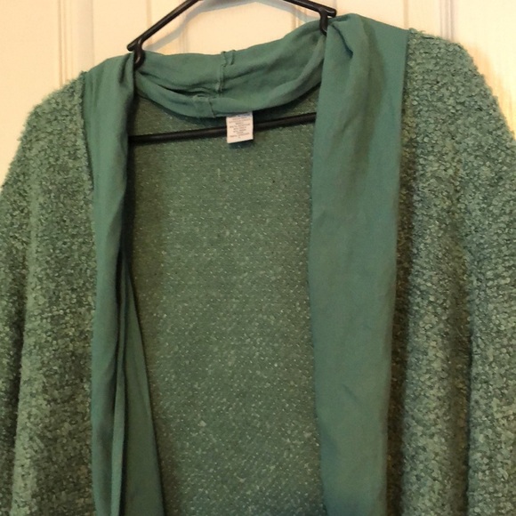 Soft Surroundings Wool Boucle Cardigan in Teal - Picture 11 of 12